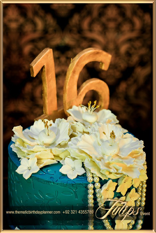 Gold Royal Blue Sweet 16 Themed party ideas in Pakistan 29~1